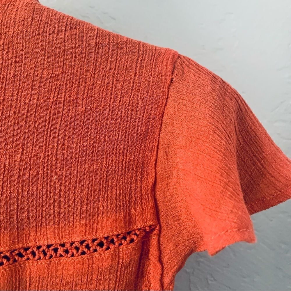 OLM Coral Cross Stitch Top. Size medium. - Picture 7 of 12